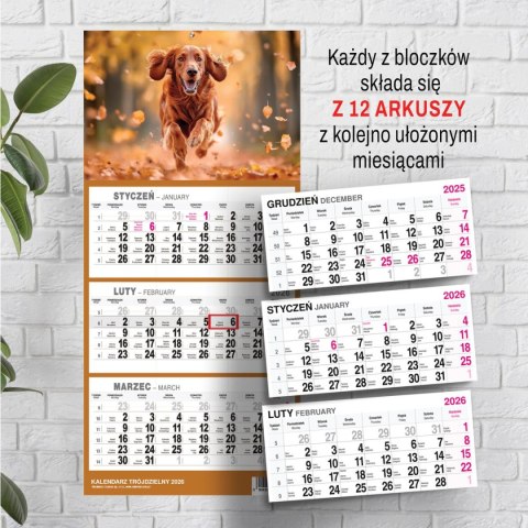 Kalendarz ścienny PIES A5 210mm x 450mm Press Kalendarz ścienny PIES A5 210mm x 450mm Press