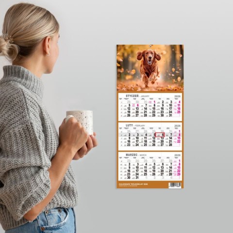 Kalendarz ścienny PIES A5 210mm x 450mm Press Kalendarz ścienny PIES A5 210mm x 450mm Press