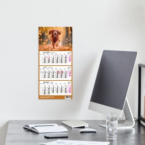 Kalendarz ścienny PIES A5 210mm x 450mm Press Kalendarz ścienny PIES A5 210mm x 450mm Press