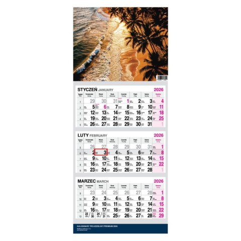 Kalendarz ścienny PREMIUM trójdzielny A4 Press (ŁÓDŹ) Kalendarz ścienny PREMIUM trójdzielny A4 Press (ŁÓDŹ)