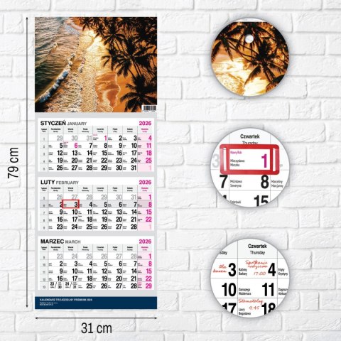 Kalendarz ścienny PREMIUM trójdzielny A4 Press (ŁÓDŹ) Kalendarz ścienny PREMIUM trójdzielny A4 Press (ŁÓDŹ)
