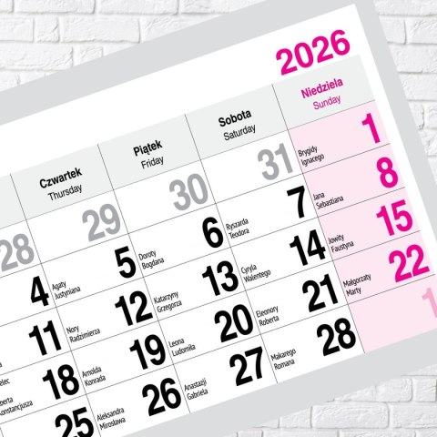 Kalendarz ścienny PREMIUM trójdzielny A4 Press (ŁÓDŹ) Kalendarz ścienny PREMIUM trójdzielny A4 Press (ŁÓDŹ)