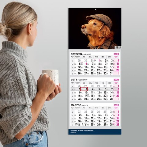 Kalendarz ścienny PREMIUM trójdzielny A4 Press (PIES) Kalendarz ścienny PREMIUM trójdzielny A4 Press (PIES)