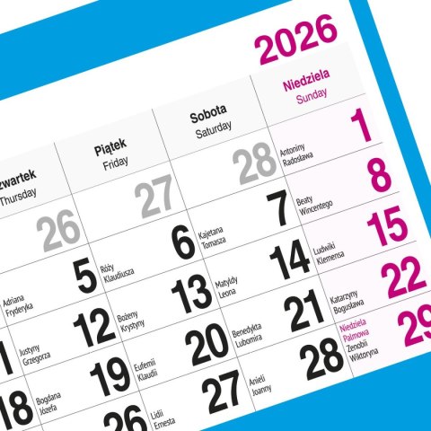 Kalendarz ścienny WIDOK 310mm x 790mm Press Kalendarz ścienny WIDOK 310mm x 790mm Press