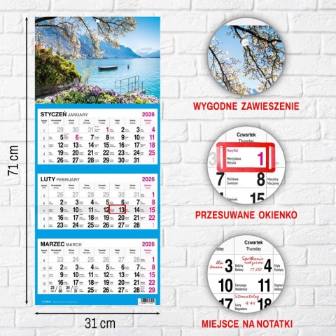 Kalendarz ścienny WIDOK 310mm x 790mm Press Kalendarz ścienny WIDOK 310mm x 790mm Press