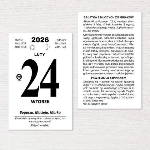 Kalendarz ścienny ZDZIERAK FAMILIJNY B7 Press Kalendarz ścienny ZDZIERAK FAMILIJNY B7 Press