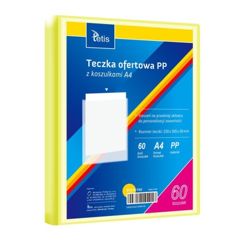 Teczka plastikowa żółty A4 60 koszulek 5903242104916 A4 żółty Tetis (BT630-Y60) Teczka plastikowa żółty A4 60 koszulek 5903242104916 A4 żółty Tetis (BT630-Y60)