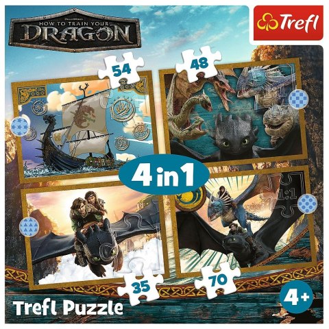 Puzzle Jak Wytresowac Smoka Podróże 4w1 el. Trefl (34678)