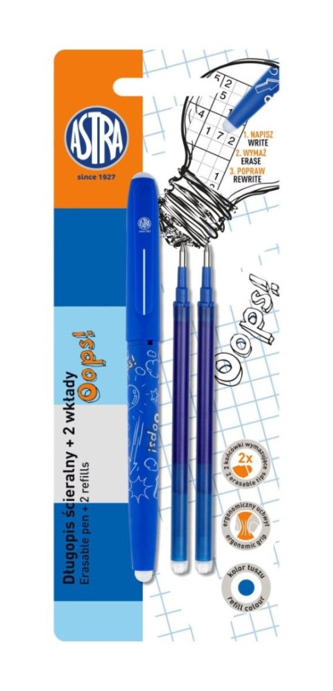Długopis wymazywalny wymazywalny OPSS! niebieski 0,6mm Zenith