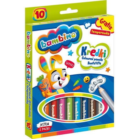 Kredki ołówkowe Bambino 10 kol. St.Majewski Kredki ołówkowe Bambino 10 kol. St.Majewski