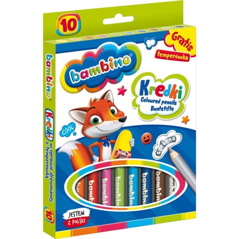 Kredki ołówkowe Bambino 10 kol. St.Majewski Kredki ołówkowe Bambino 10 kol. St.Majewski