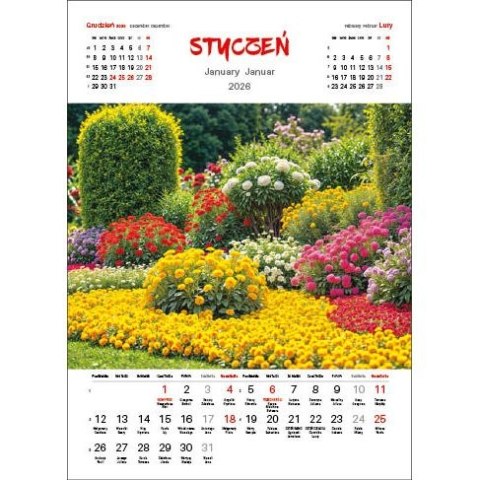 Kalendarz ścienny OGRODY WIELOPLANSZOWY 330mm x 500mm Jotan (WP133)