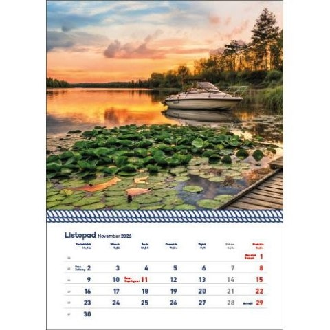 Kalendarz ścienny WARMIA I MAZURY WIELOPLANSZOWY 320mm x 855mm Jotan (WP 122)