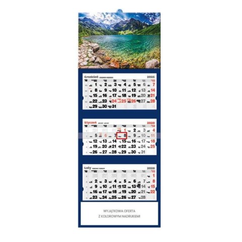 Kalendarz ścienny MORSKIE OKO trójdzielne 320mm x 855mm Jotan (T59)