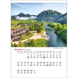 Kalendarz ścienny NAJPIĘKNIEJSZE RZEKI POLSKI 13 planszowe A3 330mm x 500mm Jotan (WP123)