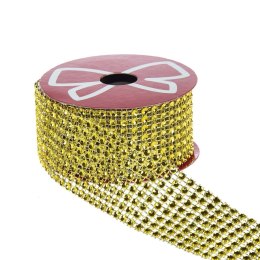 Taśma ozdobna z kryształkami 40x1 [mm x m] złota Arpex (BN6851ZLO)