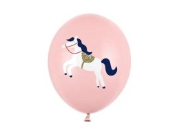 Balon gumowy Konik, Pastel Pale Pink różowy 300mm 12cal Partydeco (SB14P-316-081J-6)