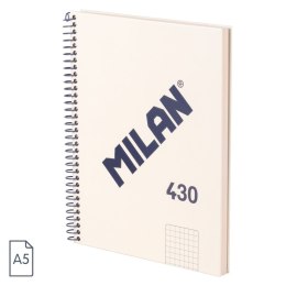 Kołozeszyt (kołonotatnik) beżowy A5 80k. 95g kratka Milan (57153E80SNCBG)
