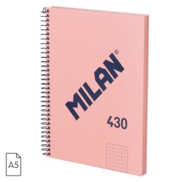 Kołozeszyt (kołonotatnik) różowy A5 80k. 95g kratka Milan (57153E80SNCP)