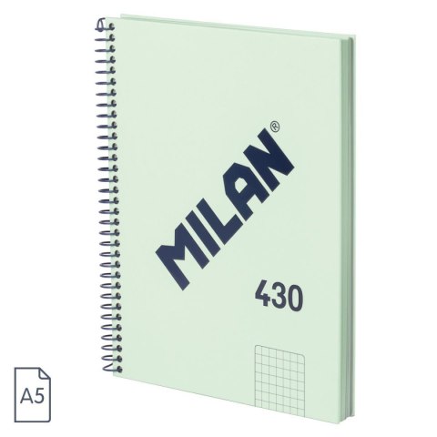 Kołozeszyt (kołonotatnik) zielony A5 80k. 95g kratka Milan (57153E80SNCGR) Kołozeszyt (kołonotatnik) zielony A5 80k. 95g kratka Milan (57153E80SNCGR)