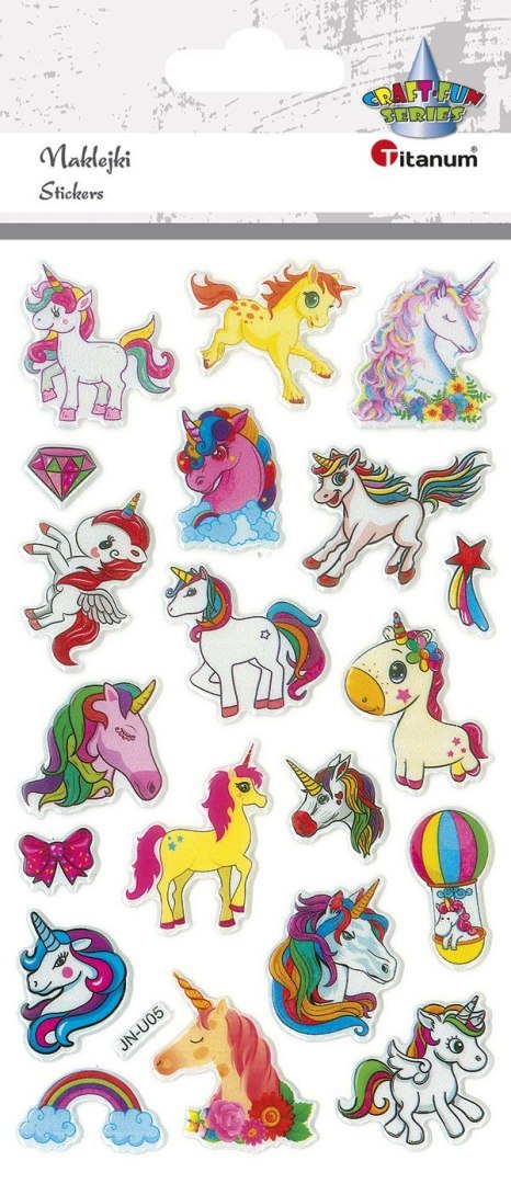Naklejka (nalepka) Craft-Fun Series Jednorożce wypukłe Titanum (JN-U05)