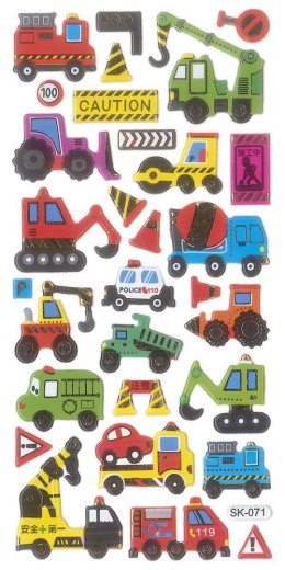 Naklejka (nalepka) Craft-Fun Series pojazdy budowlane, użytkowe wypukłe Titanum (SK-071)