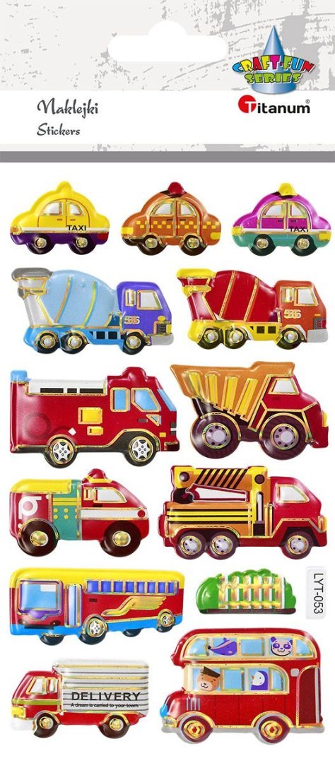 Naklejka (nalepka) Craft-Fun Series pojazdy miejskie wypukłe miękkie Titanum (LYT-053)