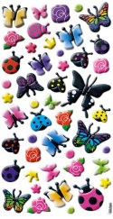 Naklejka (nalepka) Craft-Fun Series wypukła motyle, biedronki, kwiaty Titanum (PPA005)