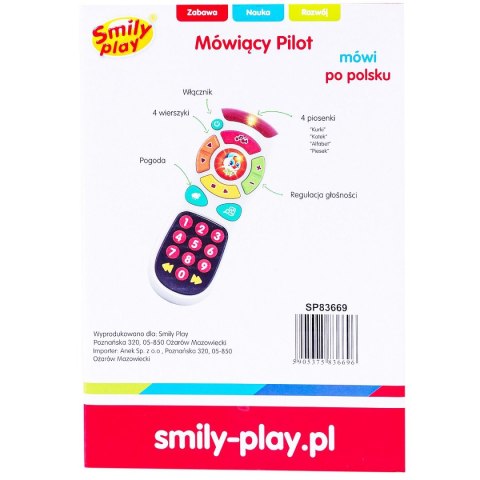 Zabawka dźwiękowa pilot tv z muzyką i światłem Smily Play (SP83669) Zabawka dźwiękowa pilot tv z muzyką i światłem Smily Play (SP83669)