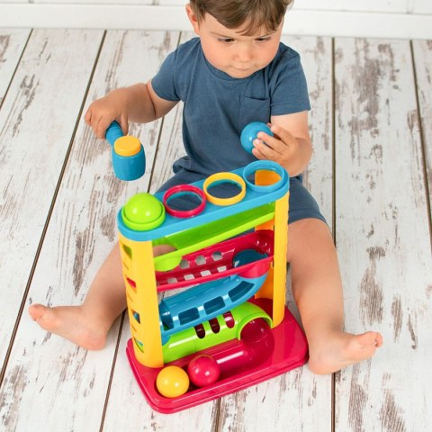 Zabawka edukacyjna zjeżdżalnia z piłeczkami i młotkiem Smily Play (SP82932) Zabawka edukacyjna zjeżdżalnia z piłeczkami i młotkiem Smily Play (SP82932)