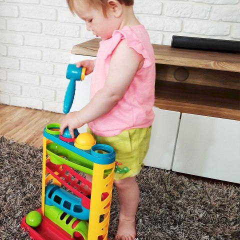 Zabawka edukacyjna zjeżdżalnia z piłeczkami i młotkiem Smily Play (SP82932) Zabawka edukacyjna zjeżdżalnia z piłeczkami i młotkiem Smily Play (SP82932)