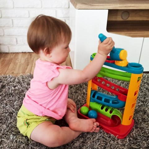 Zabawka edukacyjna zjeżdżalnia z piłeczkami i młotkiem Smily Play (SP82932) Zabawka edukacyjna zjeżdżalnia z piłeczkami i młotkiem Smily Play (SP82932)
