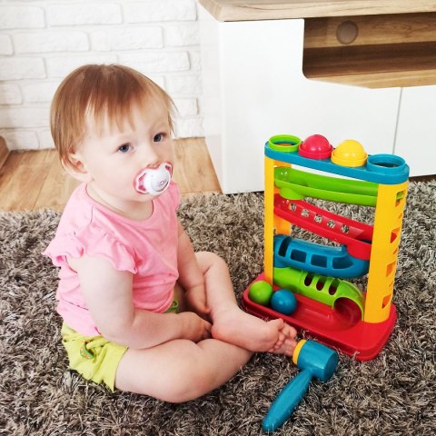 Zabawka edukacyjna zjeżdżalnia z piłeczkami i młotkiem Smily Play (SP82932) Zabawka edukacyjna zjeżdżalnia z piłeczkami i młotkiem Smily Play (SP82932)
