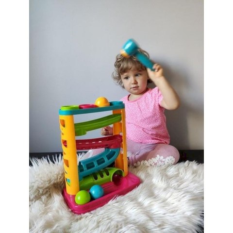 Zabawka edukacyjna zjeżdżalnia z piłeczkami i młotkiem Smily Play (SP82932) Zabawka edukacyjna zjeżdżalnia z piłeczkami i młotkiem Smily Play (SP82932)