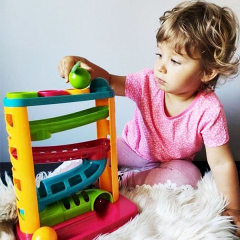Zabawka edukacyjna zjeżdżalnia z piłeczkami i młotkiem Smily Play (SP82932) Zabawka edukacyjna zjeżdżalnia z piłeczkami i młotkiem Smily Play (SP82932)