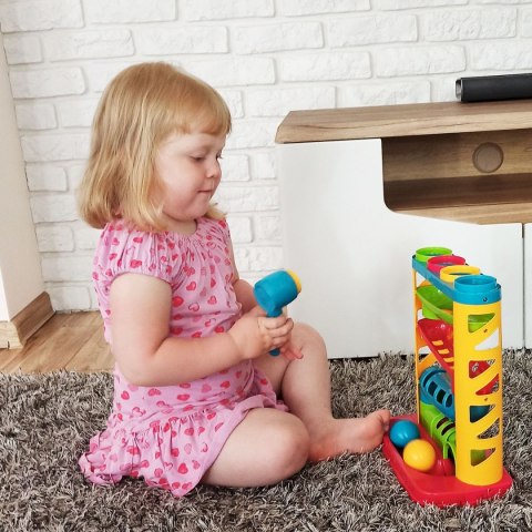 Zabawka edukacyjna zjeżdżalnia z piłeczkami i młotkiem Smily Play (SP82932) Zabawka edukacyjna zjeżdżalnia z piłeczkami i młotkiem Smily Play (SP82932)