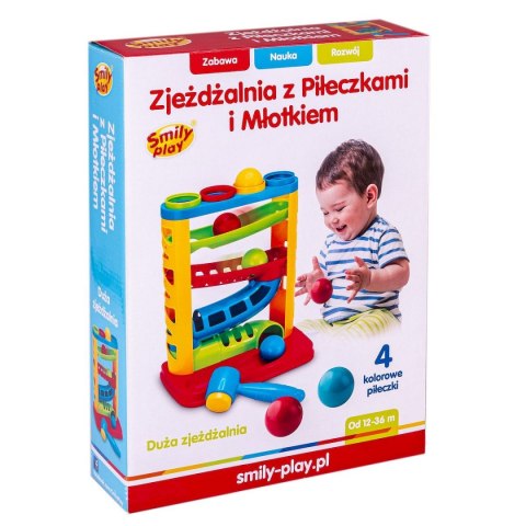 Zabawka edukacyjna zjeżdżalnia z piłeczkami i młotkiem Smily Play (SP82932) Zabawka edukacyjna zjeżdżalnia z piłeczkami i młotkiem Smily Play (SP82932)