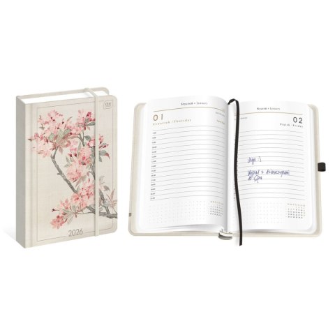 Kalendarz książkowy (terminarz) DZIENNY A5 Interdruk (CHERRY)