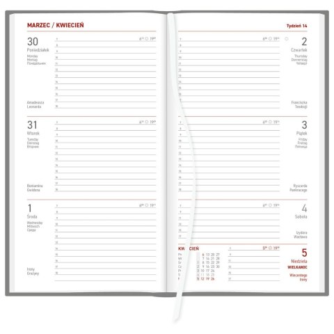 Kalendarz książkowy (terminarz) GRANATOWY VIVELLA TYGODNIOWY A6 (216 A6TB)