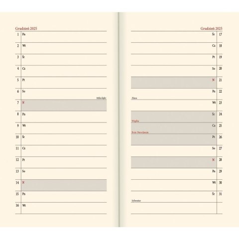 Kalendarz książkowy (terminarz) mix vivella kieszonkowy A6 Lucrum (11T) Kalendarz książkowy (terminarz) mix vivella kieszonkowy A6 Lucrum (11T)