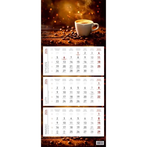 Kalendarz ścienny EKONOMICZNY KAWA kalendarz trójdzielny 680mm x 295mm Wydawnictwo Wokół Nas (KS 045) Kalendarz ścienny EKONOMICZNY KAWA kalendarz trójdzielny 680mm x 295mm Wydawnictwo Wokół Nas (KS 045)