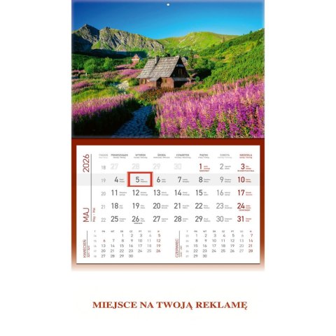 Kalendarz ścienny HALA GĄSIENICOWA JEDNODZIELNY plecki SZARE 512mm x 295mm Wydawnictwo Wokół Nas (KS 056) Kalendarz ścienny HALA GĄSIENICOWA JEDNODZIELNY plecki SZARE 512mm x 295mm Wydawnictwo Wokół Nas (KS 056)