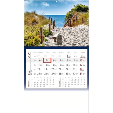 Kalendarz ścienny MORZE JEDNODZIELNY plecki granatowe 512mm x 295mm Wydawnictwo Wokół Nas (KS 056) Kalendarz ścienny MORZE JEDNODZIELNY plecki granatowe 512mm x 295mm Wydawnictwo Wokół Nas (KS 056)