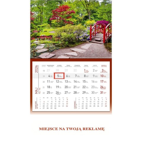 Kalendarz ścienny OGRÓD JEDNODZIELNY plecki bordowe 512mm x 295mm Wydawnictwo Wokół Nas (KS 056) Kalendarz ścienny OGRÓD JEDNODZIELNY plecki bordowe 512mm x 295mm Wydawnictwo Wokół Nas (KS 056)