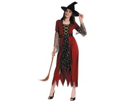 Kostium Zestaw dla dorosłych Czerwona Czarownica (sukienka, kapelusz, pasek ), rozm. M Godan (SL-CZCM)