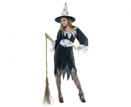 Kostium Zestaw dla dorosłych Jasna Czarownica (sukienka, kapelusz, pasek ), rozm. S Godan (SL-CZBS)