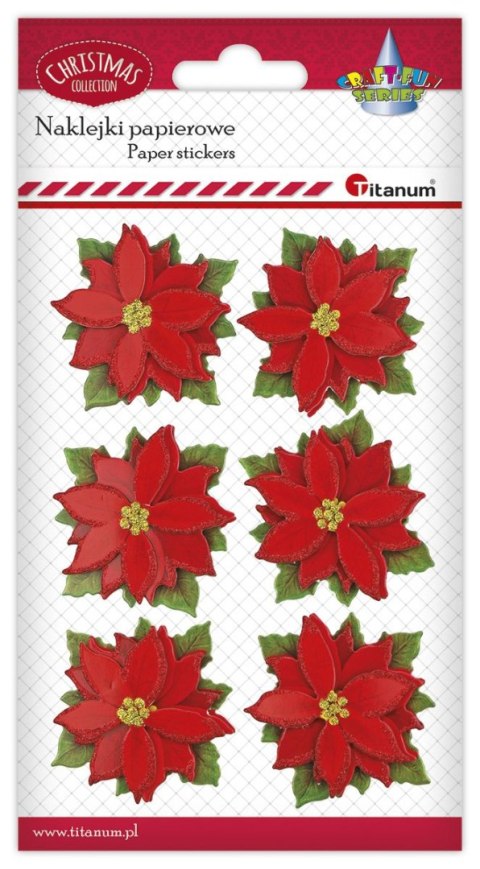 Naklejka (nalepka) Craft-Fun Series papierowa 3D poinsecje Titanum (25YQ0513-9) Naklejka (nalepka) Craft-Fun Series papierowa 3D poinsecje Titanum (25YQ0513-9)