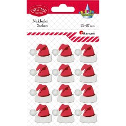 Naklejka (nalepka) Craft-Fun Series papierowe czapki Mikołaja z pomponem Titanum (176646)