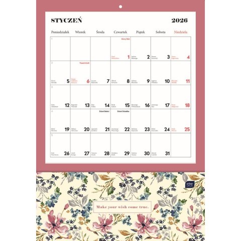 Kalendarz ścienny BLOSSOM 280mm x 400mm Interdruk (z kieszenią) Kalendarz ścienny BLOSSOM 280mm x 400mm Interdruk (z kieszenią)
