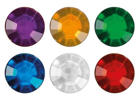 Kryształki samoprzylepne okrągłe 6 kolorów Kryształki samoprzylepne okrągłe 6 kolorów
